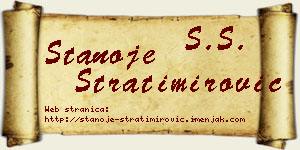 Stanoje Stratimirović vizit kartica